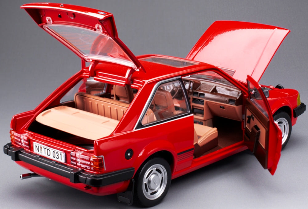 Ford Escort Mk3 Ghia 1981 Rot LHD Modellauto 1:18 Sun Star Diecast