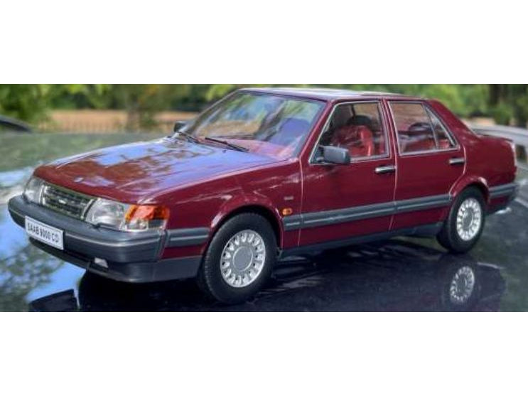 Saab 9000 CD Turbo 1990 dark red - 1:18 Scale Diecast Model Car-Triple 9-Diecast Model Centre