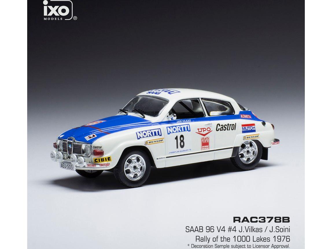 Saab 96 V4 #18 1000 Lakes Rally 1976 J.Vilkas/J.Soini 1:43 Scale IXO Diecast Model Car-IXO-Diecast Model Centre