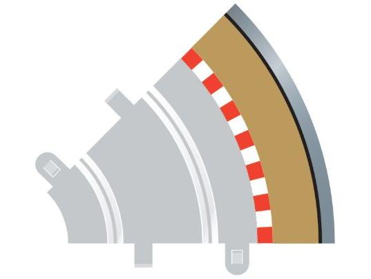 Scalextric Radius 1 Curve Outer Borders 45 x 4-Scalextric-Diecast Model Centre