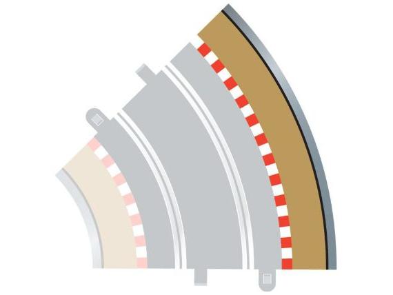 Scalextric Radius 2 Curve Outer Borders 45 x 4-Scalextric-Diecast Model Centre