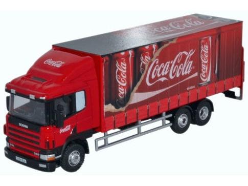 Scania 94D 6 Wheel Curtainside Coca Cola Scania 94 6 1:76 Scale Diecast Truck – Oxford Diecast-Oxford Diecast-Diecast Model Centre