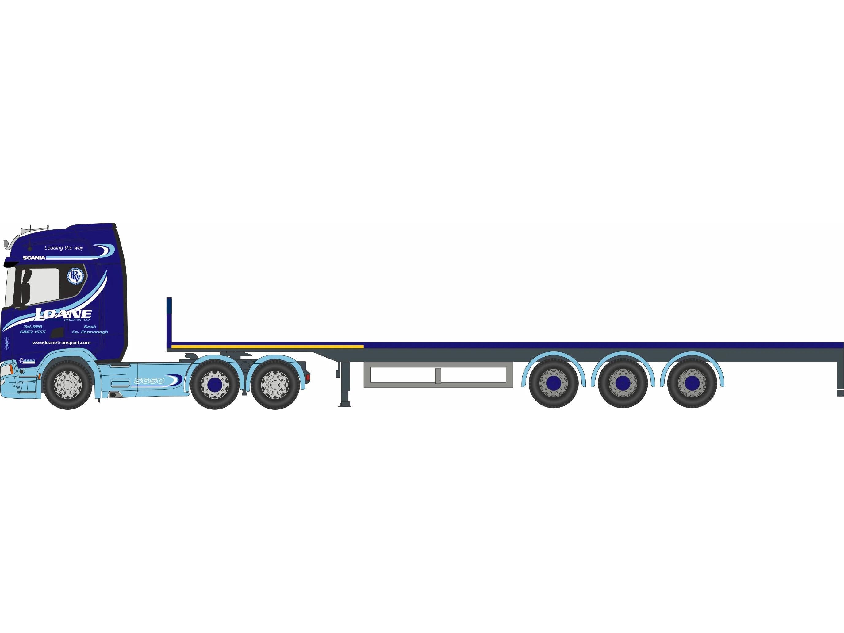 Scania New Generation Flatbed Loane Transport 1:76 Scale Diecast Truck – Oxford Diecast-Oxford Diecast-Diecast Model Centre