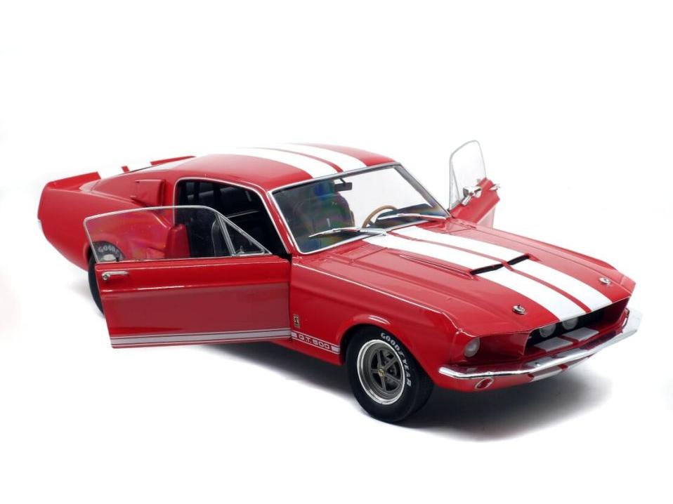 Shelby GT500 Candy Apple Red/White Stripes 1967 1:18 Scale Diecast Car – Solido-Solido-Diecast Model Centre