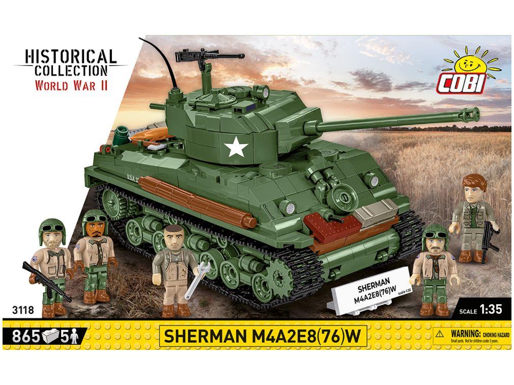 Sherman M4A2E8(76) WWII (880 pcs) Cobi Brick Build Kit-Cobi-Diecast Model Centre