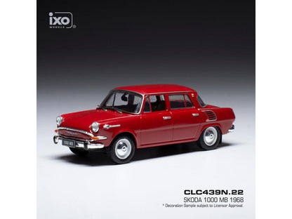 Skoda 1000 MB Red 1968 1:43 Scale IXO Diecast Model Car-IXO-Diecast Model Centre