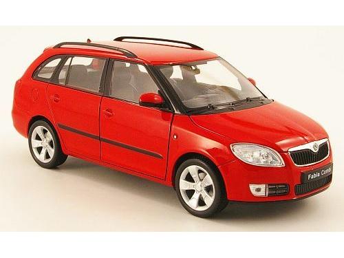Skoda Fabia II Combi Red 1:24 Scale Welly Diecast Model-Welly-Diecast Model Centre
