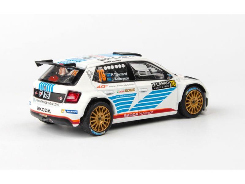 Skoda Fabia III R5 2015 Rallye Monte Carlo 2017 #76 Tidemand Andersson 1:43 Scale Abrex Diecast Model Car-Abrex-Diecast Model Centre