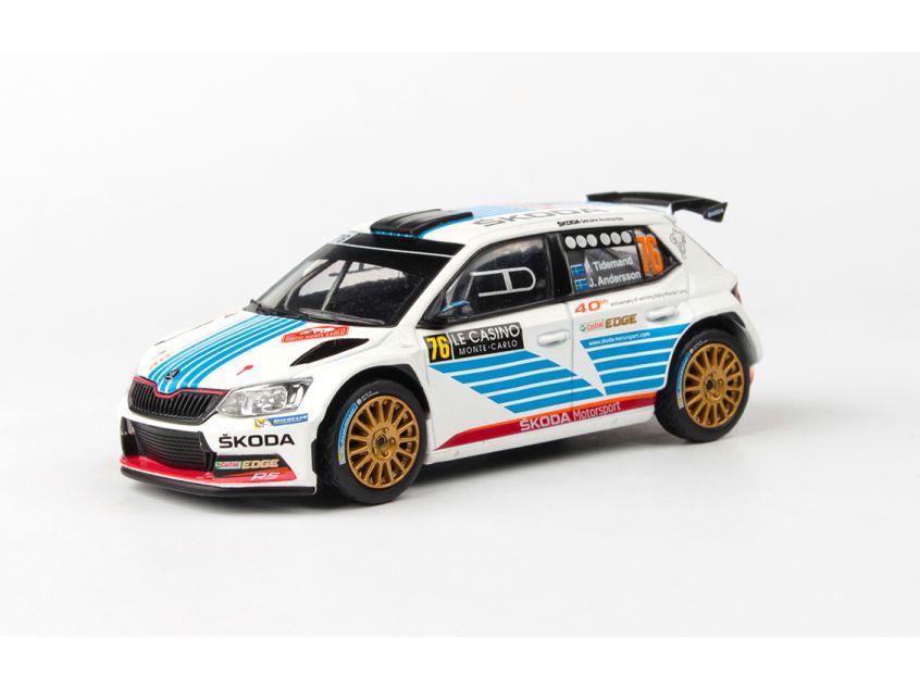Skoda Fabia III R5 2015 Rallye Monte Carlo 2017 #76 Tidemand Andersson 1:43 Scale Abrex Diecast Model Car-Abrex-Diecast Model Centre