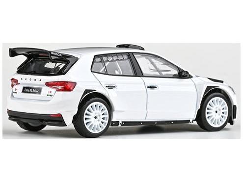 Skoda Fabia IV RS Rally2 2022 White (V1) 1:43 Scale Diecast Model Car – Abrex-Abrex-Diecast Model Centre