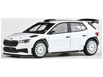 Skoda Fabia IV RS Rally2 2022 White (V2) 1:43 Scale Diecast Model Car – Abrex-Abrex-Diecast Model Centre