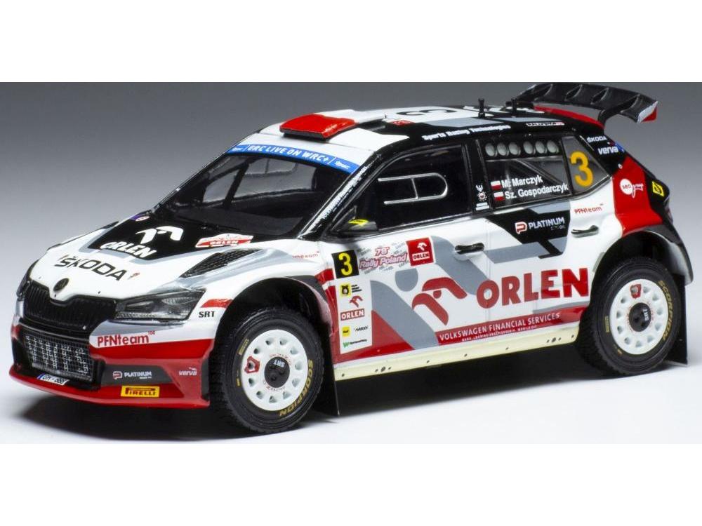 Skoda Fabia Rally2 EVO #3 Rallye Poland 2022 M.Marczyk/S.Gosporarczyk 1:43 Scale IXO Diecast Model Car-IXO-Diecast Model Centre