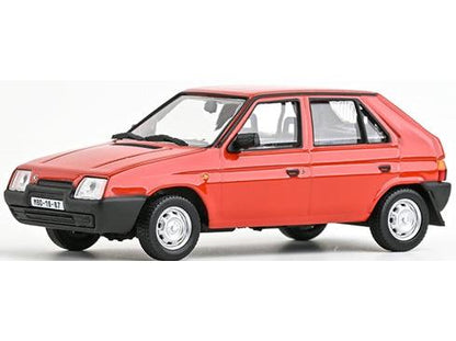 Skoda Favorit 136L 1988 Coral Red 1:43 Scale Diecast Model Car – Abrex-Abrex-Diecast Model Centre