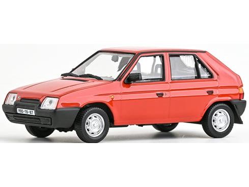 Skoda Favorit 136L 1988 Coral Red 1:43 Scale Diecast Model Car – Abrex-Abrex-Diecast Model Centre