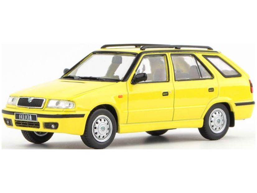 Skoda Felicia FL Estate 1998 Yellow Telecom 1:43 Scale Abrex Diecast Model Car-Abrex-Diecast Model Centre