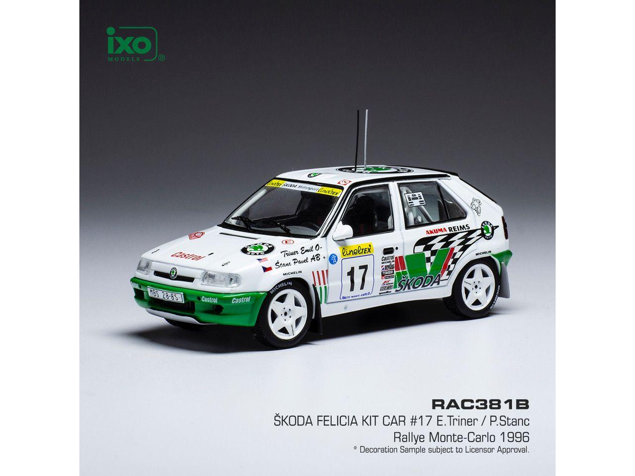 Skoda Felicia Kit Car #17 Rallye Monte Carlo 1996 E.Triner/P.Stanc 1:43 Scale IXO Diecast Model Car-IXO-Diecast Model Centre