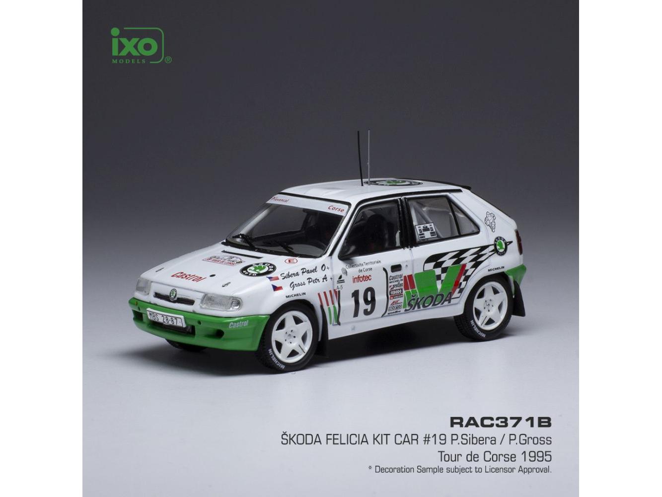 Skoda Felicia Kit Car #19 Rallye Tour de Corse 1995 P.Sibera/P.Gross 1:43 Scale IXO Diecast Model Car-IXO-Diecast Model Centre