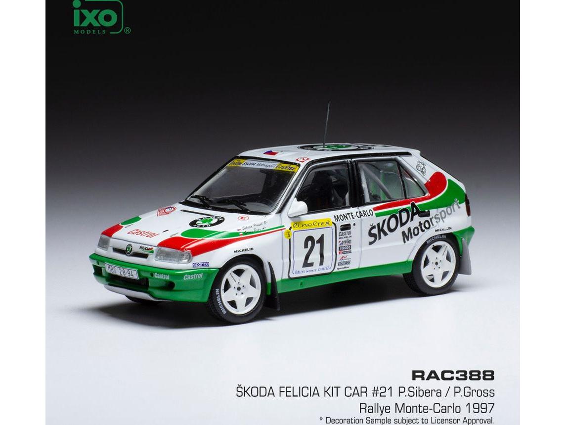 Skoda Felicia Kit Car #21 Rallye Monte Carlo 1997 P.Sibera/P.Gross 1:43 Scale IXO Diecast Model Car-IXO-Diecast Model Centre
