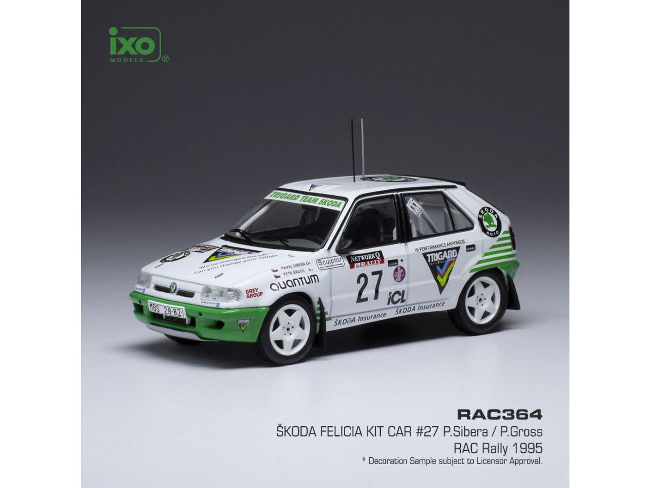 Skoda Felicia Kit Car #27 RAC Rally 1995 P.Sibera/P.Gross 1:43 Scale IXO Diecast Model Car-IXO-Diecast Model Centre