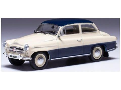 Skoda Octavia Beige/Blue 1959 1:43 Scale IXO Diecast Model Car-IXO-Diecast Model Centre