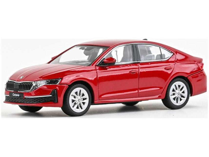 Skoda Octavia IV FL 2024 Red Velvet Metallic 1:43 Scale Abrex Diecast Model Car-Abrex-Diecast Model Centre