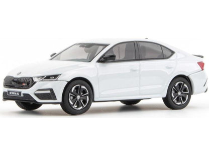 Skoda Octavia IV RS 2020 Moon White Metallic 1:43 Scale Abrex Diecast Model Car-Abrex-Diecast Model Centre