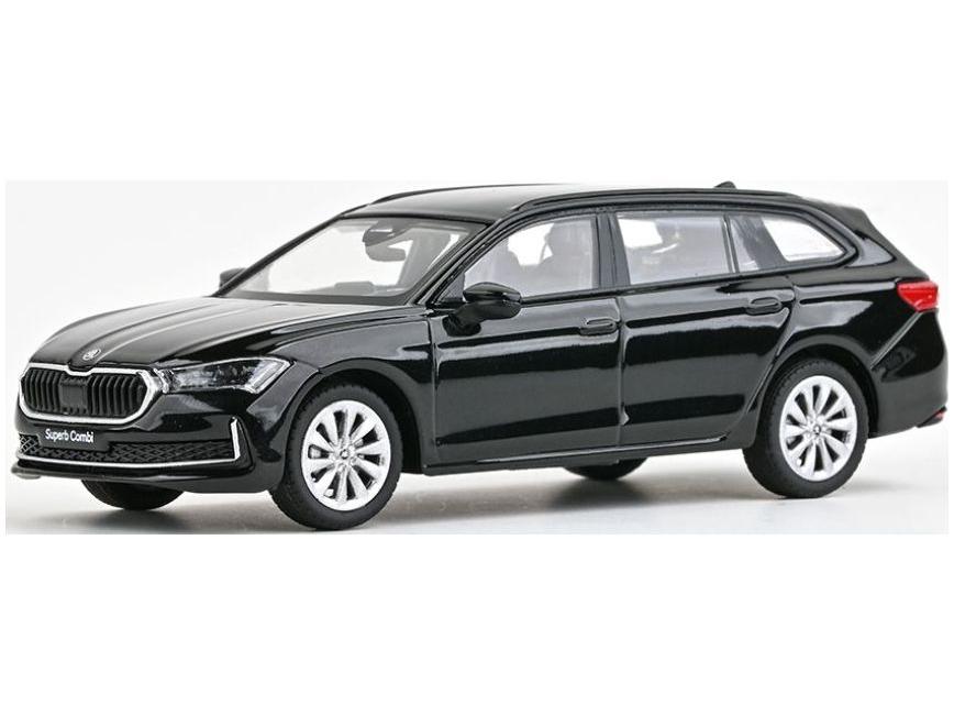 Skoda Superb IV Estate 2023 Black Ebony Metallic 1:43 Scale Abrex Diecast Model Car-Abrex-Diecast Model Centre