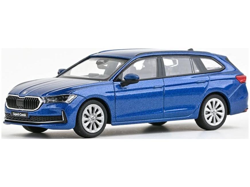 Skoda Superb IV Estate 2023 Blue Cobalt Metallic 1:43 Scale Abrex Diecast Model Car-Abrex-Diecast Model Centre