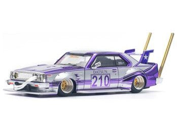 Nissan Skyline C210 Kaido Racer (Bosozoku Style) Purple Chrome/Silver - 1:64 Scale Model Car-Pop Race-Diecast Model Centre