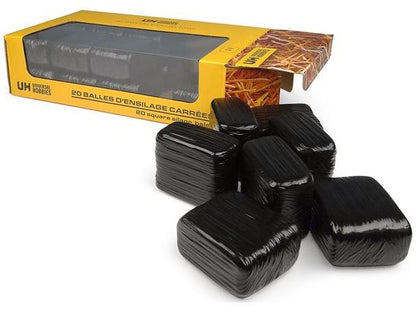 Square Silage Bales Black (Pack of 20) 1:32 Scale Universal Hobbies Diecast Model-Universal Hobbies-Diecast Model Centre
