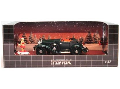 Stutz DV32 Bearcat Open Green 1932 Special Christmas edition With figure and backdrop 1:43 Scale Matrix Resin Model Car-Matrix-Diecast Model Centre