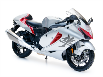 Suzuki Hayabusa 2021 silver 1:12 Scale Motorcycle Model