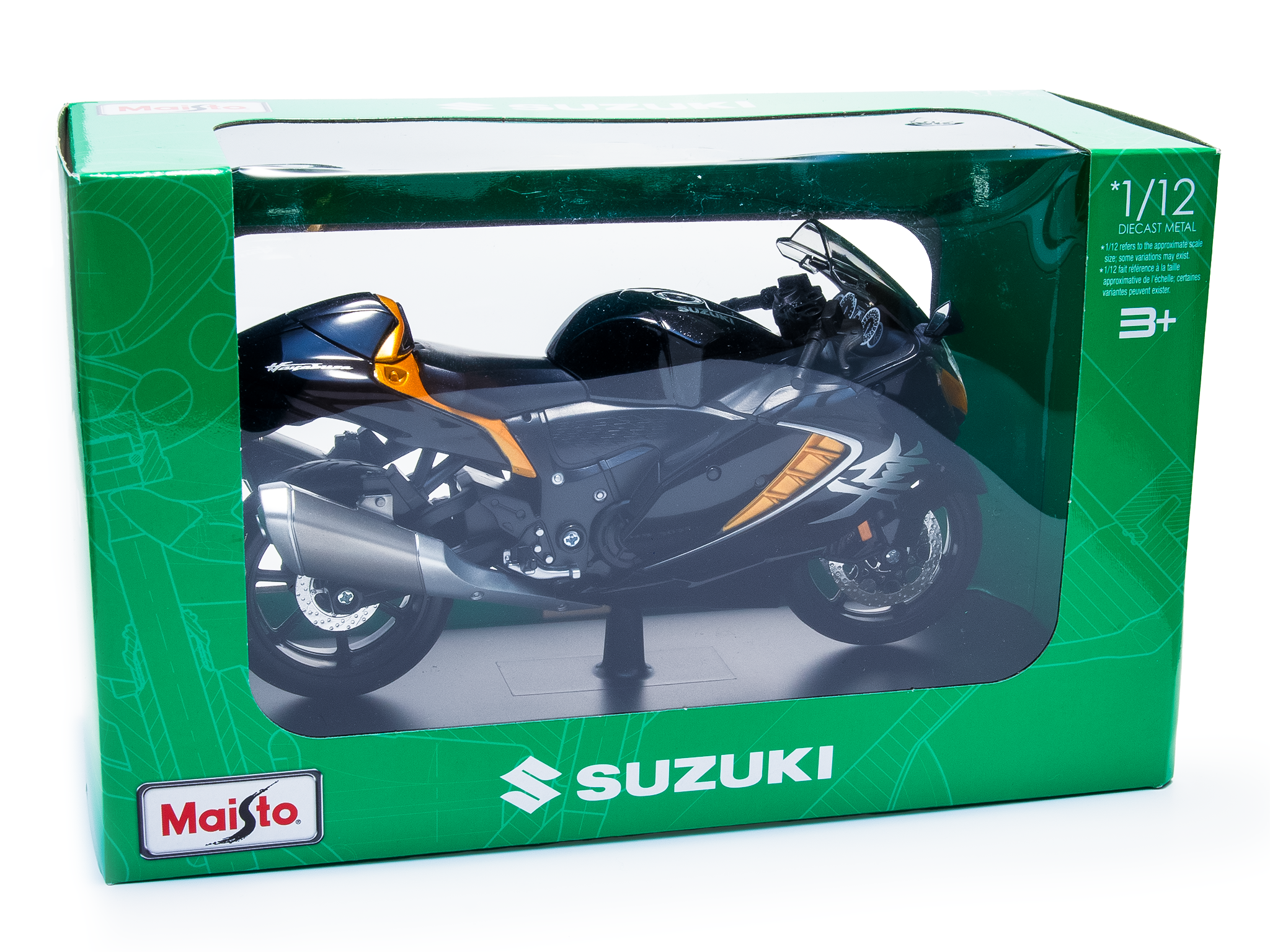 Suzuki Hayabusa 2022 black/orange 1:12 Scale Motorcycle Model