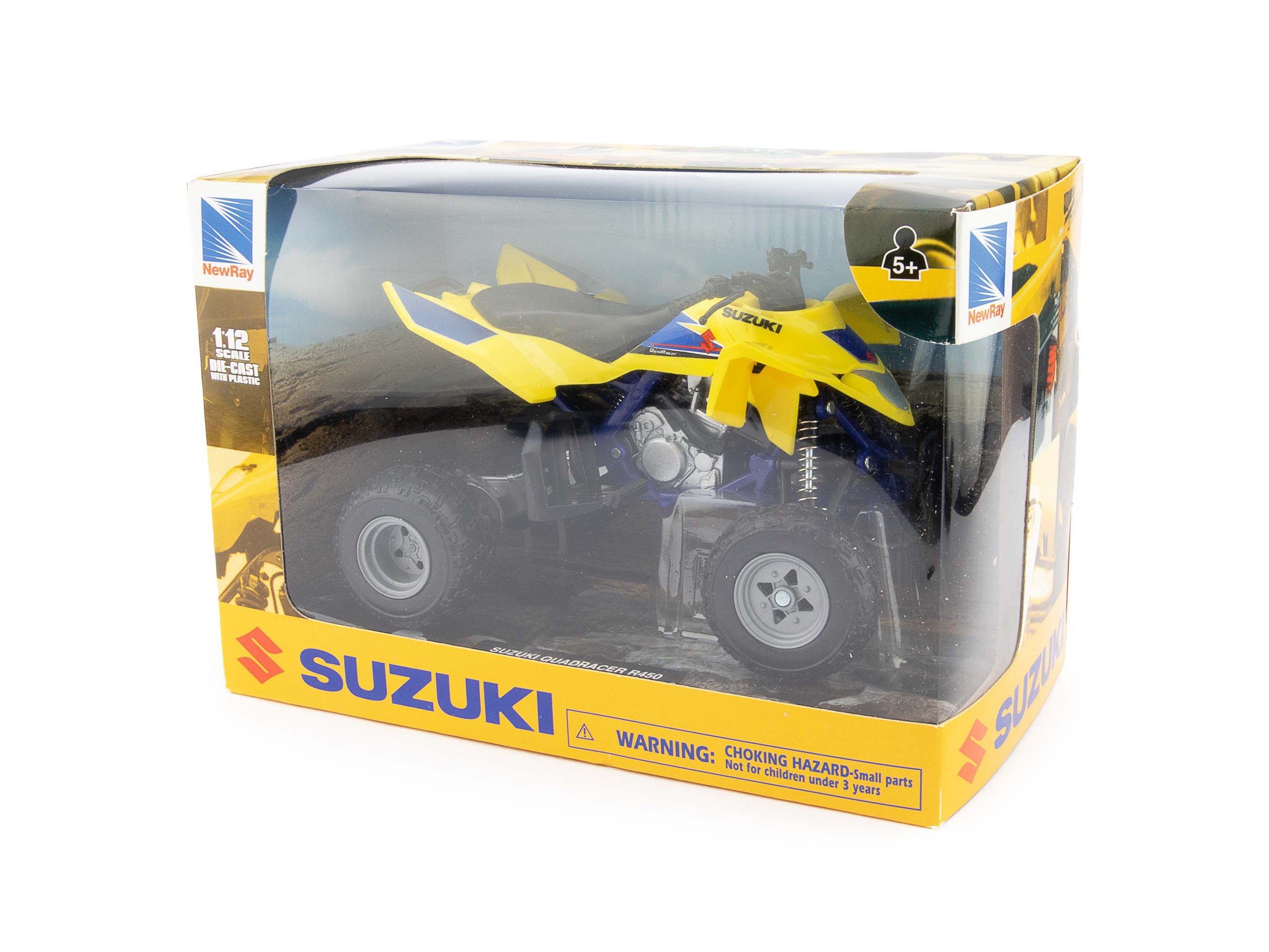 Suzuki R450 QuadRacer yellow - 1:12 Scale Diecast Model Quad Bike-NewRay-Diecast Model Centre
