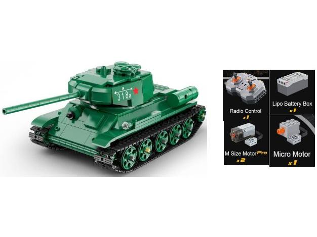 T34/85 Medium Tank RC Function Equipment Included Brick Builder (722 pcs) Cada Kit-Cada-Diecast Model Centre