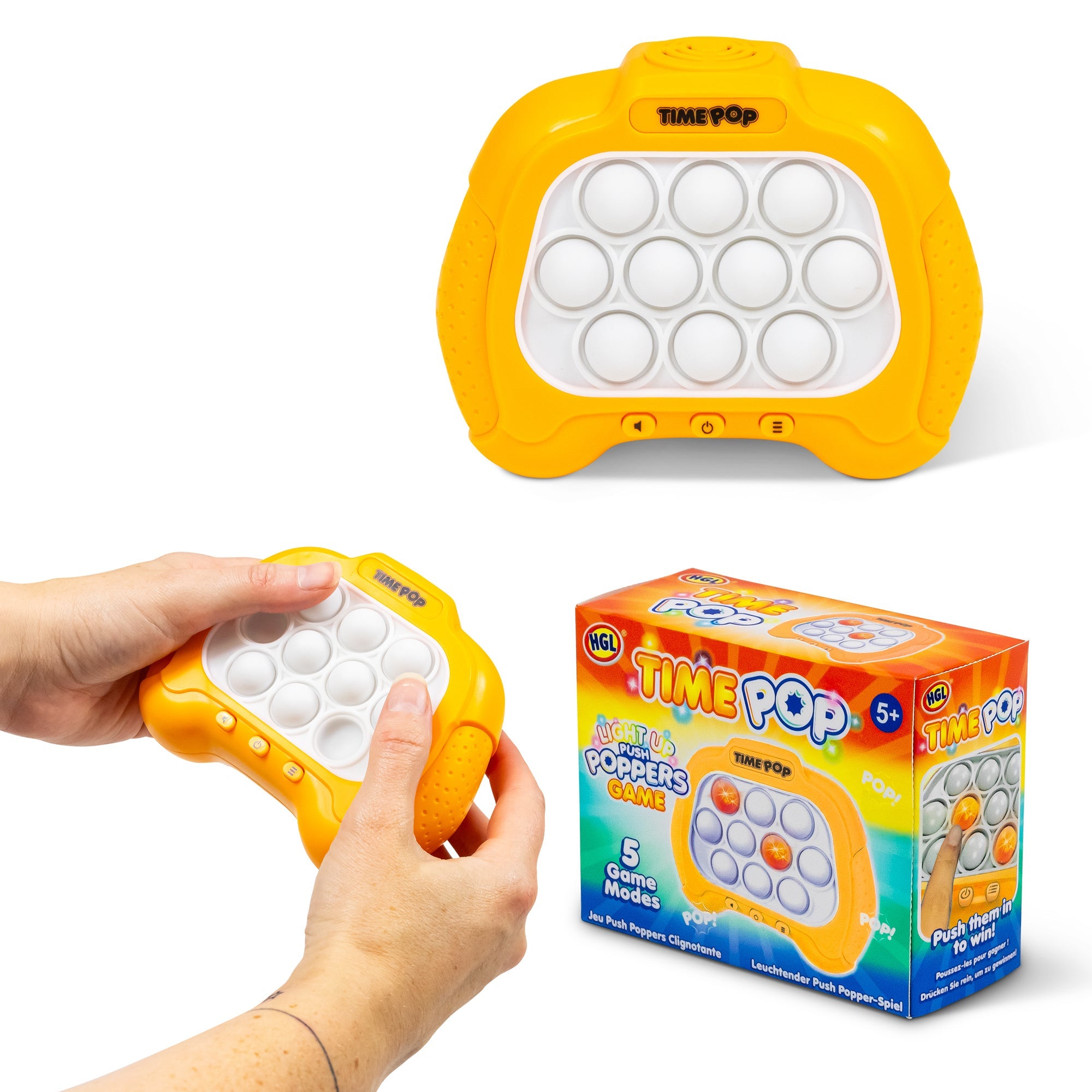 Time Pop Light Up Push Popper Game Orange-Diecast Model Centre-Diecast Model Centre