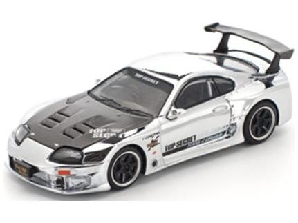Top Secret GT300 Supra Silver Chrome 1:64 Scale Pop Race Diecast Model Car-Pop Race-Diecast Model Centre