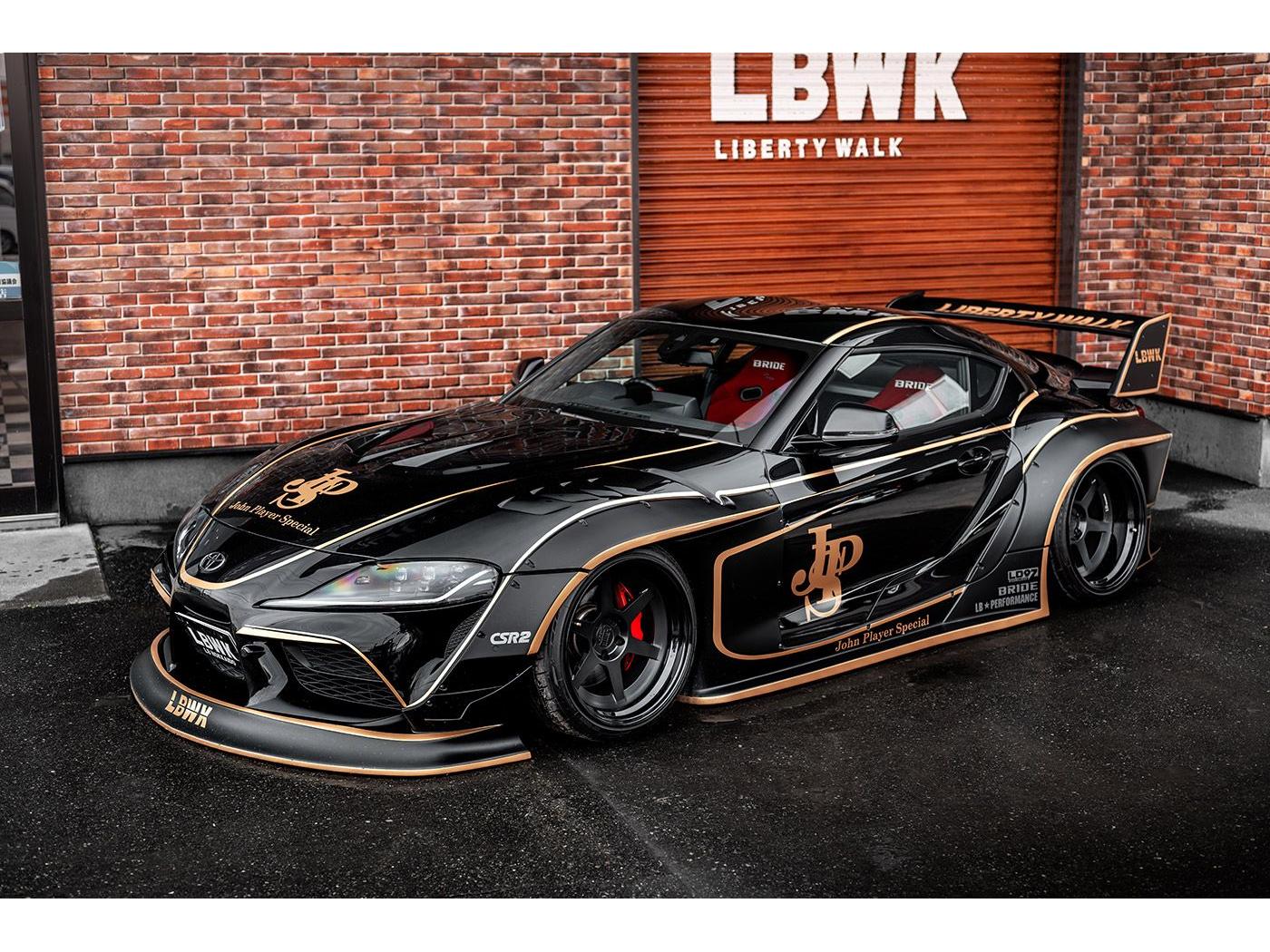 Toyota GR Supra Liberty Walk Body Kit Black and Gold Tribute 2025 1:18 Scale Solido Diecast Model Car-Solido-Diecast Model Centre