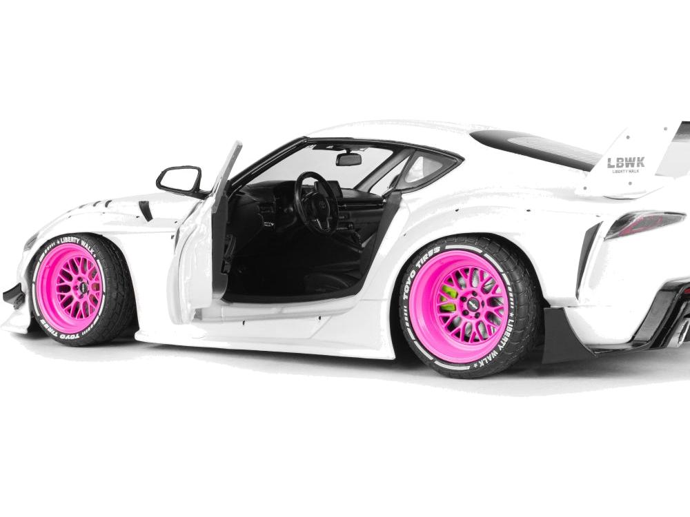 Toyota GR Supra Liberty Walk Body Kit White Pink 2025 1:18 Scale Diecast Model Car – Solido-Solido-Diecast Model Centre