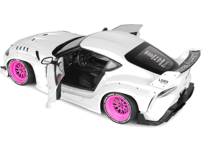 Toyota GR Supra Liberty Walk Body Kit White Pink 2025 1:18 Scale Diecast Model Car – Solido-Solido-Diecast Model Centre