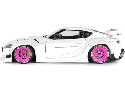 Toyota GR Supra Liberty Walk Body Kit White Pink 2025 1:18 Scale Diecast Model Car – Solido-Solido-Diecast Model Centre