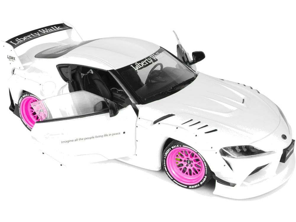 Toyota GR Supra Liberty Walk Body Kit White Pink 2025 1:18 Scale Diecast Model Car – Solido-Solido-Diecast Model Centre