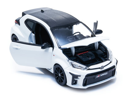 Toyota GR Yaris 2021 white 1:24 Scale Model Car