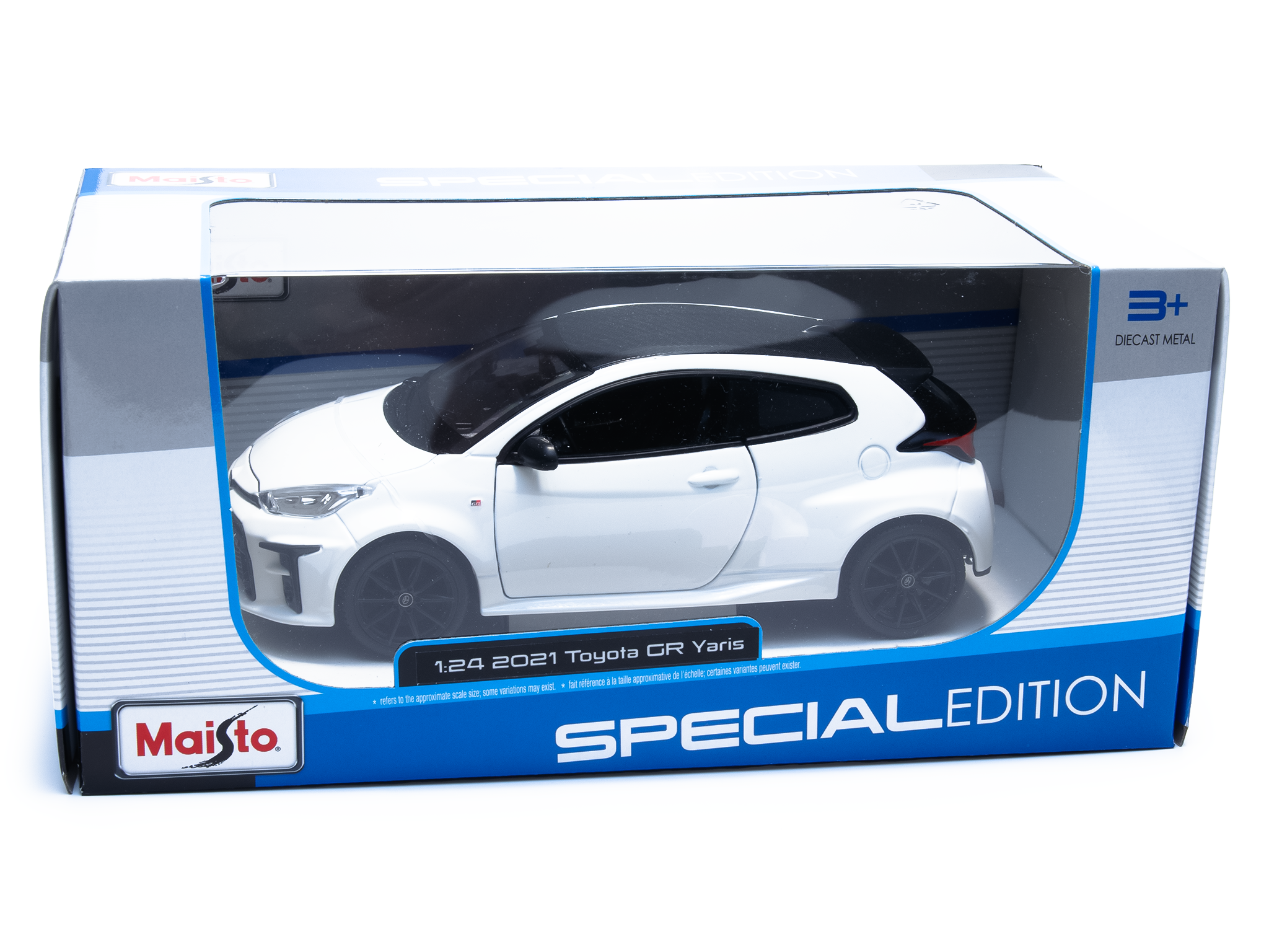 Toyota GR Yaris 2021 white 1:24 Scale Model Car