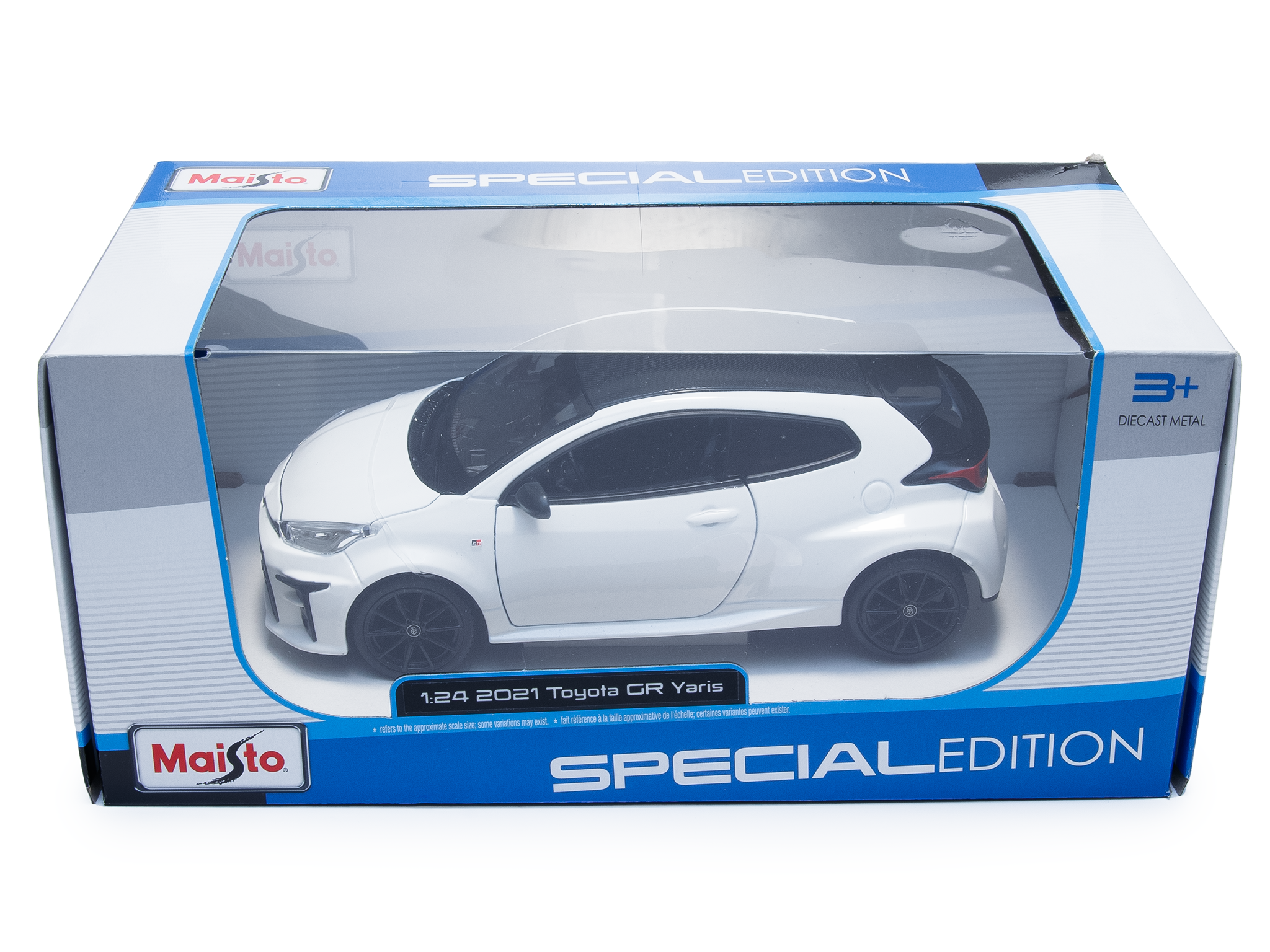 Toyota GR Yaris 2021 white - 1:24 Scale Model Car (Damaged Box)-Maisto-Diecast Model Centre