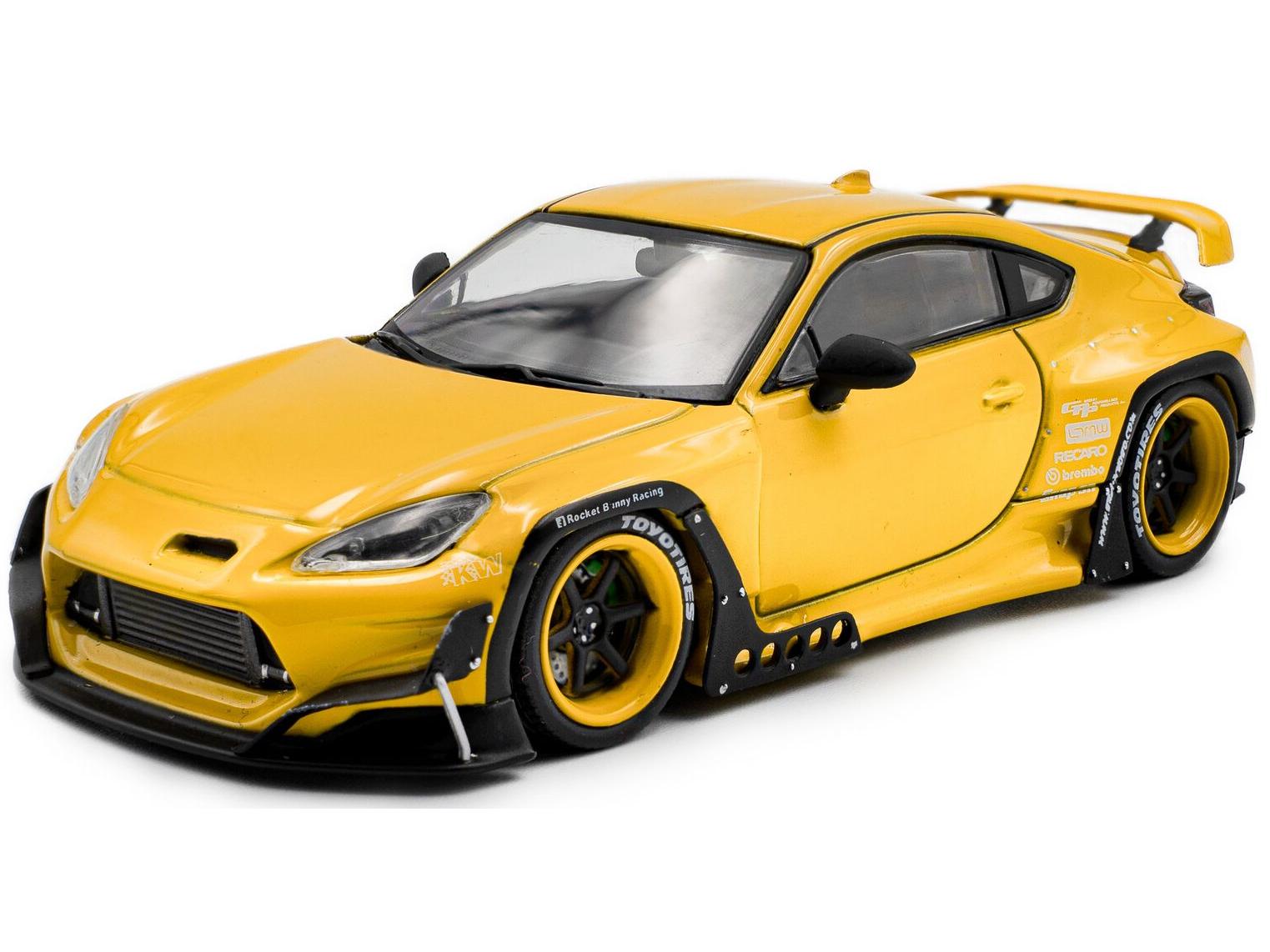 Toyota GR86 Rocket Bunny 2022 Yellow 1:43 Scale Solido Diecast Model-Solido-Diecast Model Centre