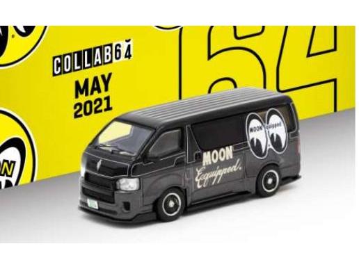 Toyota Hiace Widebody 'Mooneyes' Black 1:64 Scale Tarmac Works Diecast Model-Tarmac Works-Diecast Model Centre