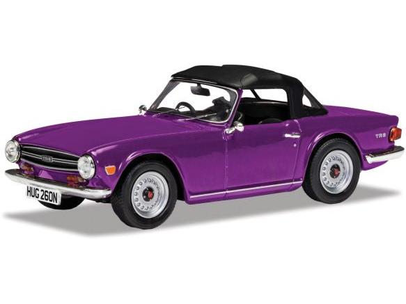 Triumph TR6 Magenta 1:43 Scale Corgi Vanguards Diecast Model-Corgi-Diecast Model Centre