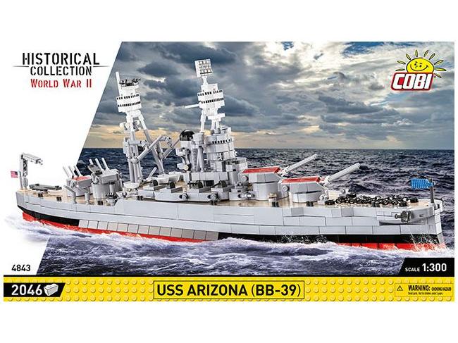 USS Arizona (BB-39) WWII (2046 pcs) Cobi Brick Build Kit-Cobi-Diecast Model Centre