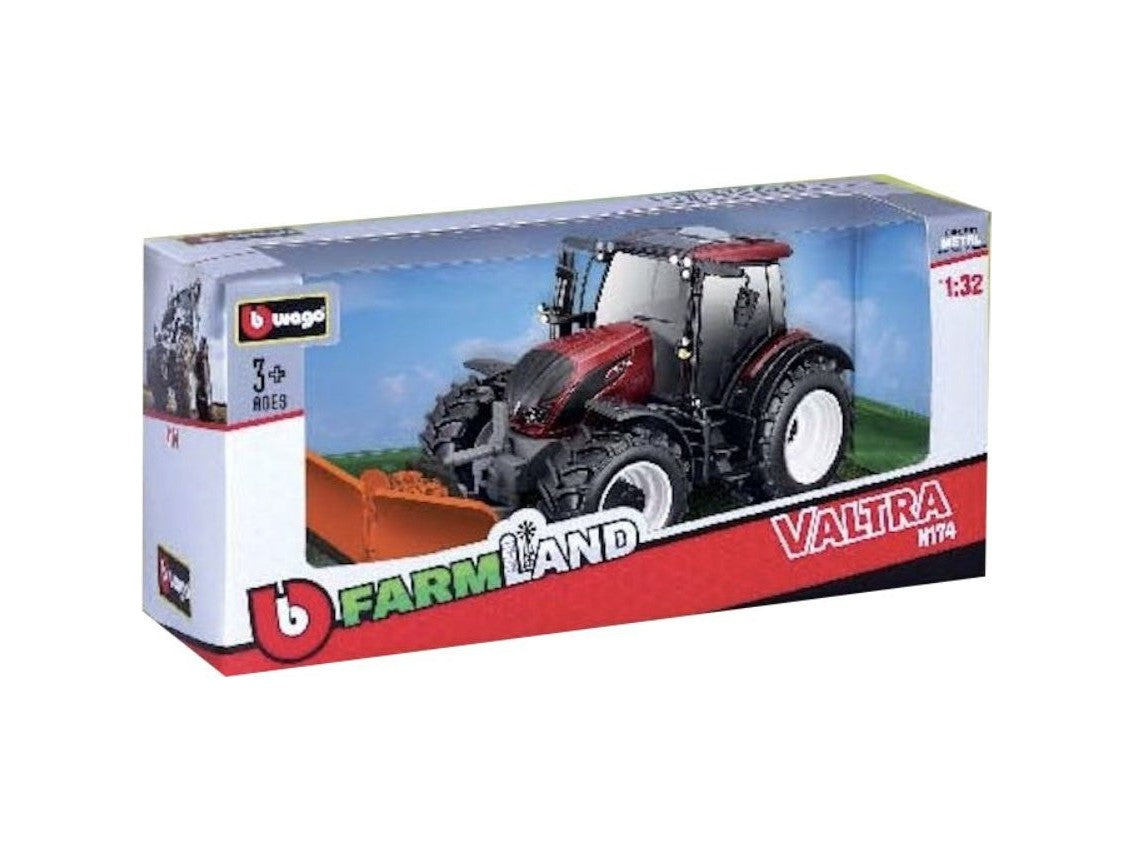 Valtra N174 Tractor + Snow Plough - 1:32 Scale Diecast Toy Tractor-Bburago-Diecast Model Centre